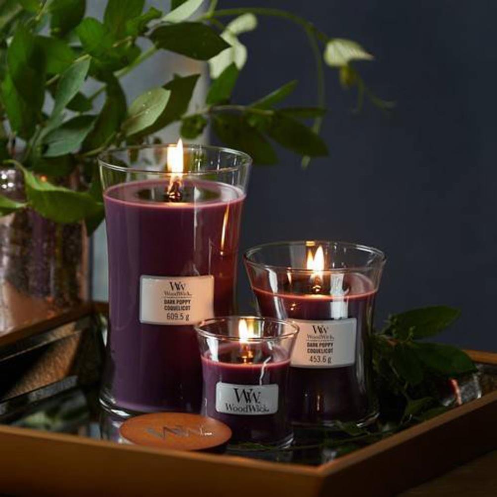 WoodWick Dark Poppy Large Hourglass Candle Extra Image 2